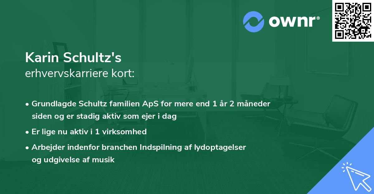 Karin Schultz's erhvervskarriere kort