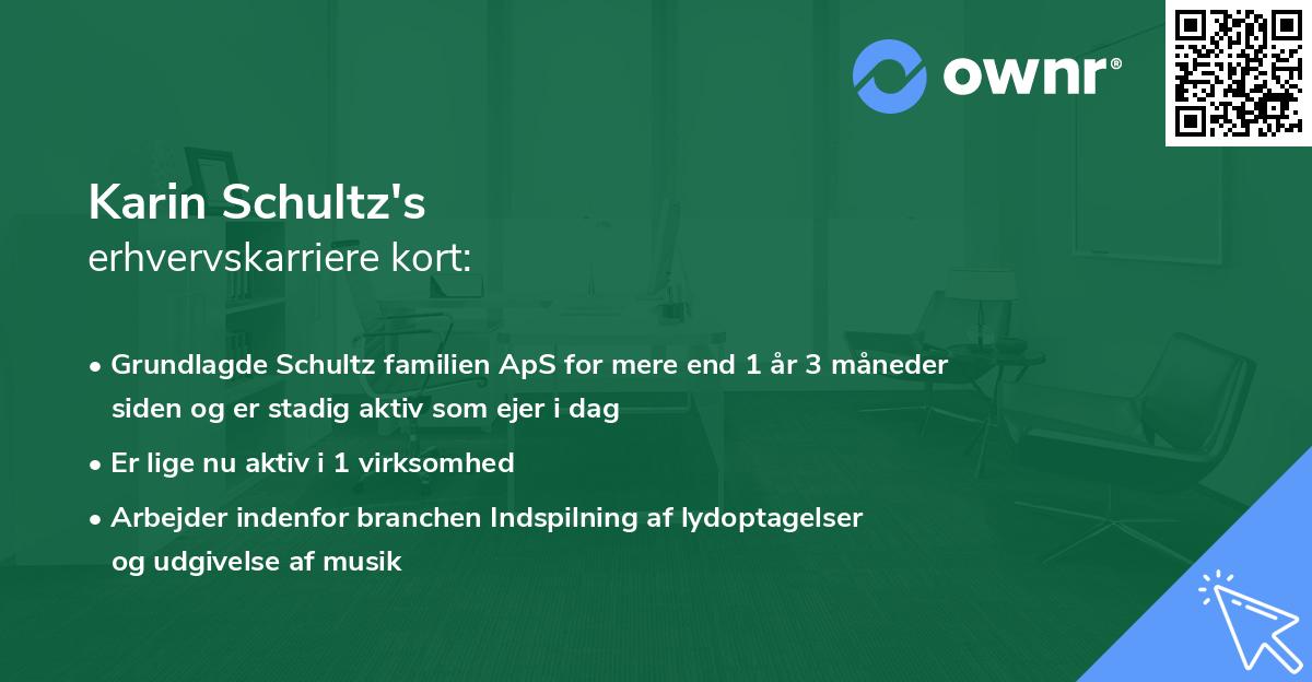 Karin Schultz's erhvervskarriere kort
