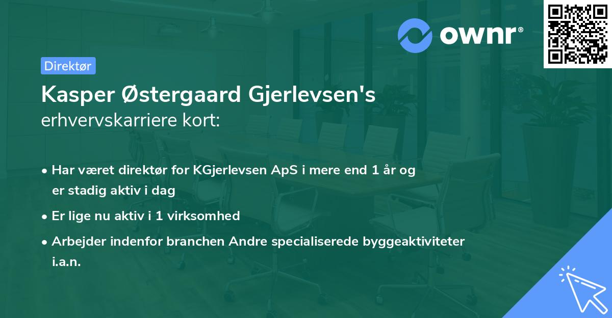 Kasper Østergaard Gjerlevsen's erhvervskarriere kort