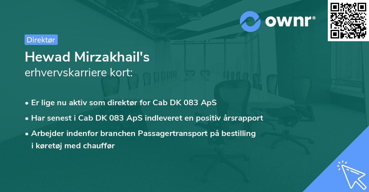 Hewad Mirzakhail's erhvervskarriere kort