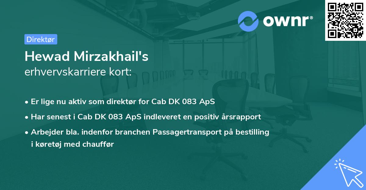 Hewad Mirzakhail's erhvervskarriere kort
