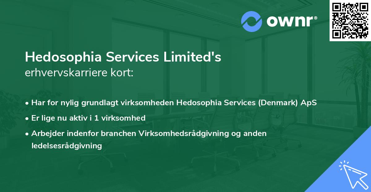 Hedosophia Services Limited's erhvervskarriere kort