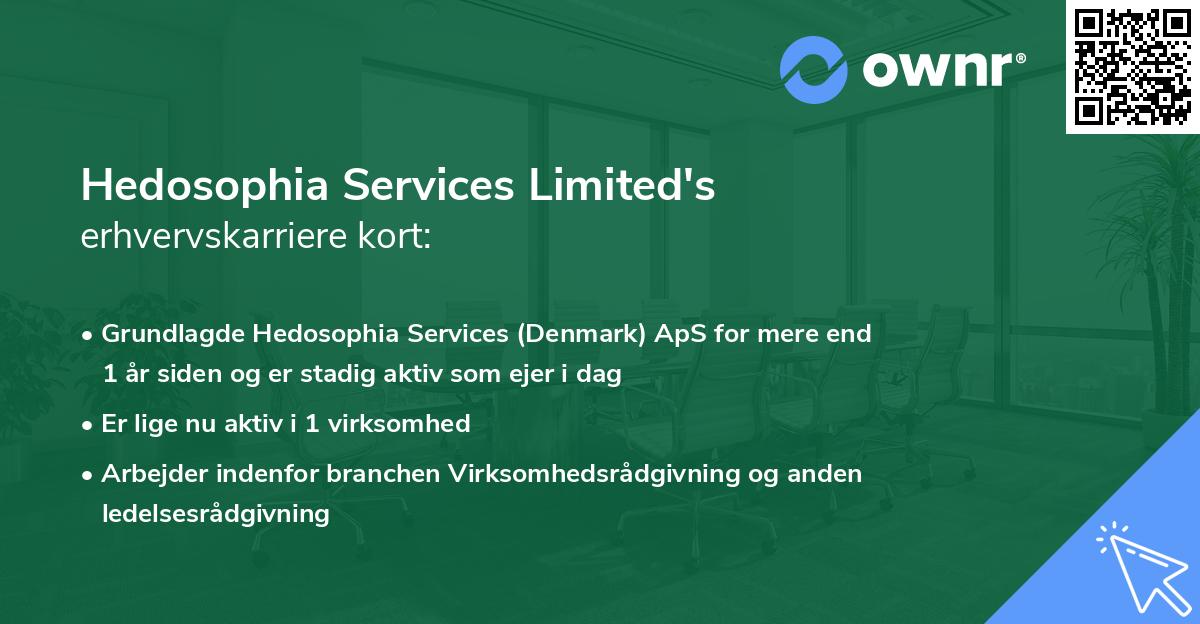 Hedosophia Services Limited's erhvervskarriere kort