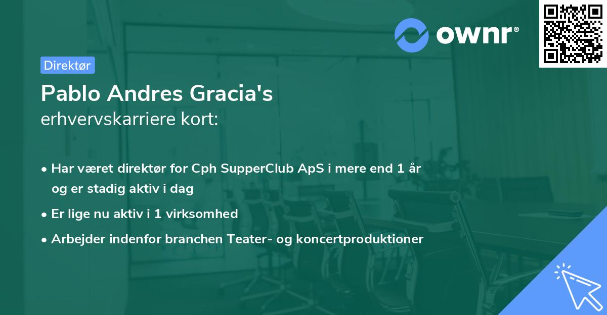 Pablo Andres Gracia's erhvervskarriere kort