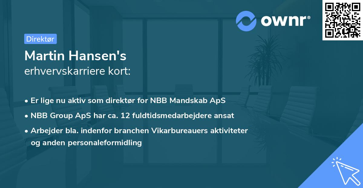 Martin Hansen's erhvervskarriere kort
