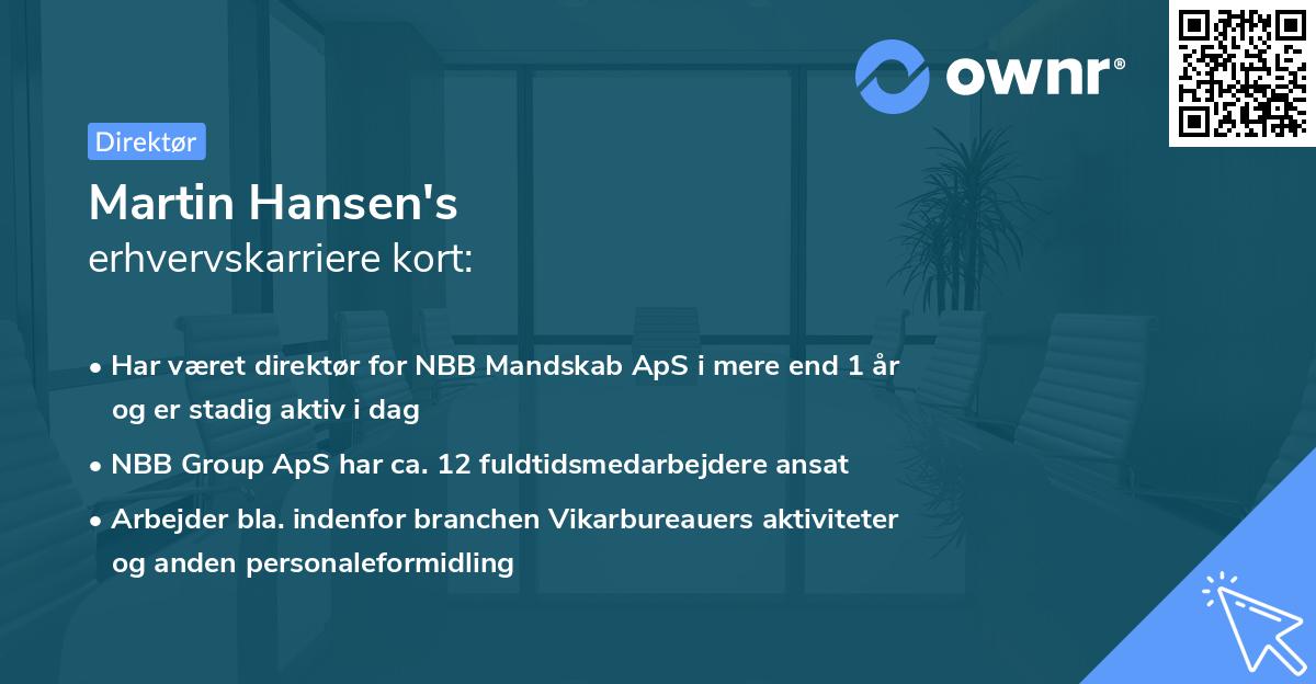 Martin Hansen's erhvervskarriere kort