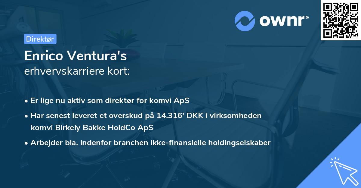 Enrico Ventura's erhvervskarriere kort