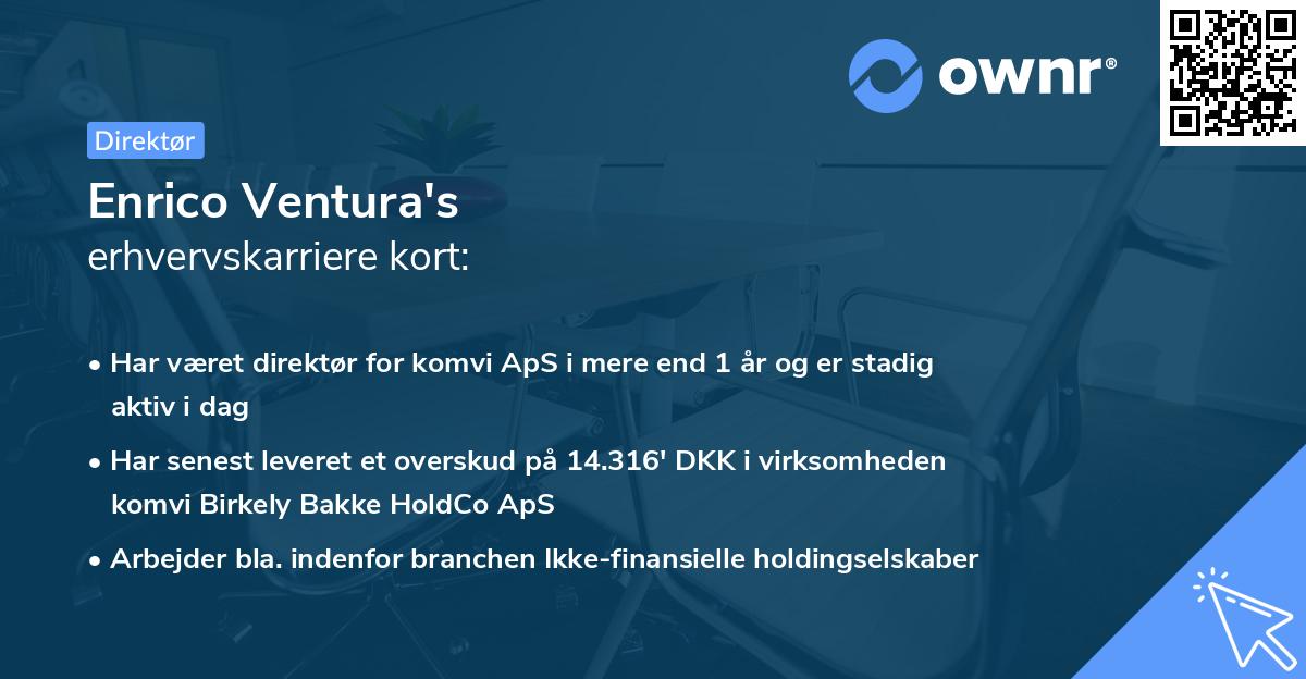 Enrico Ventura's erhvervskarriere kort