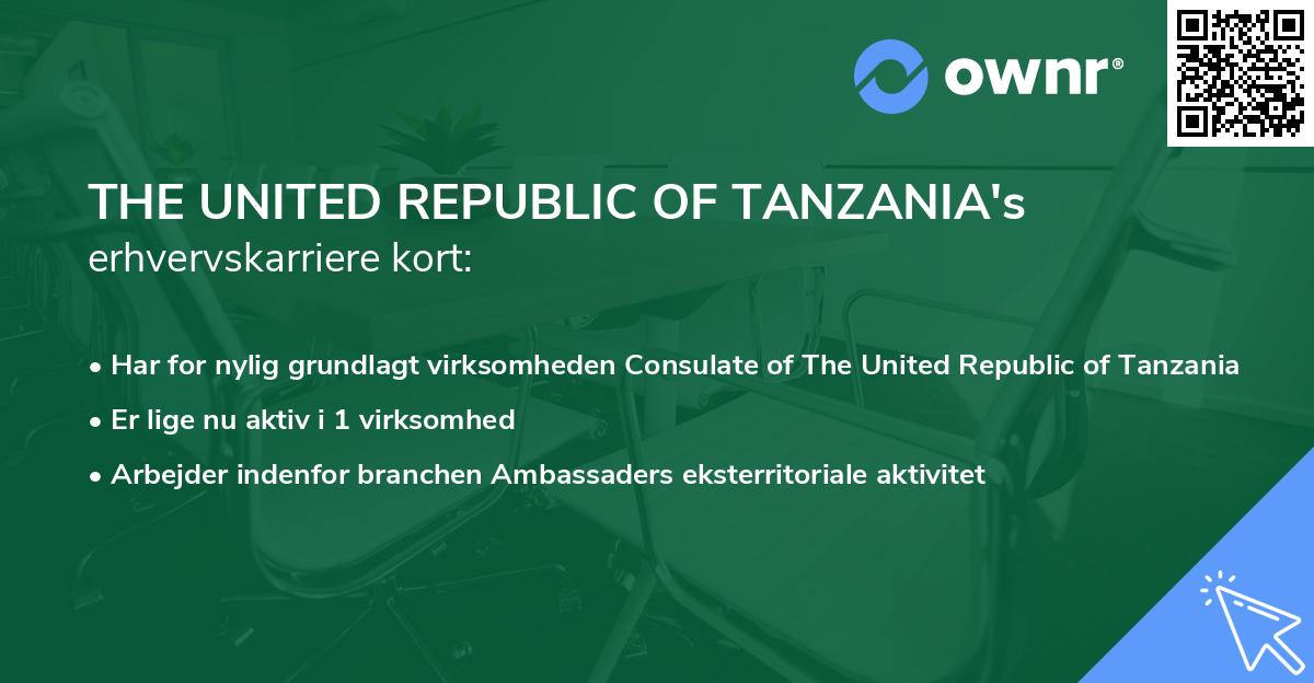 THE UNITED REPUBLIC OF TANZANIA's erhvervskarriere kort