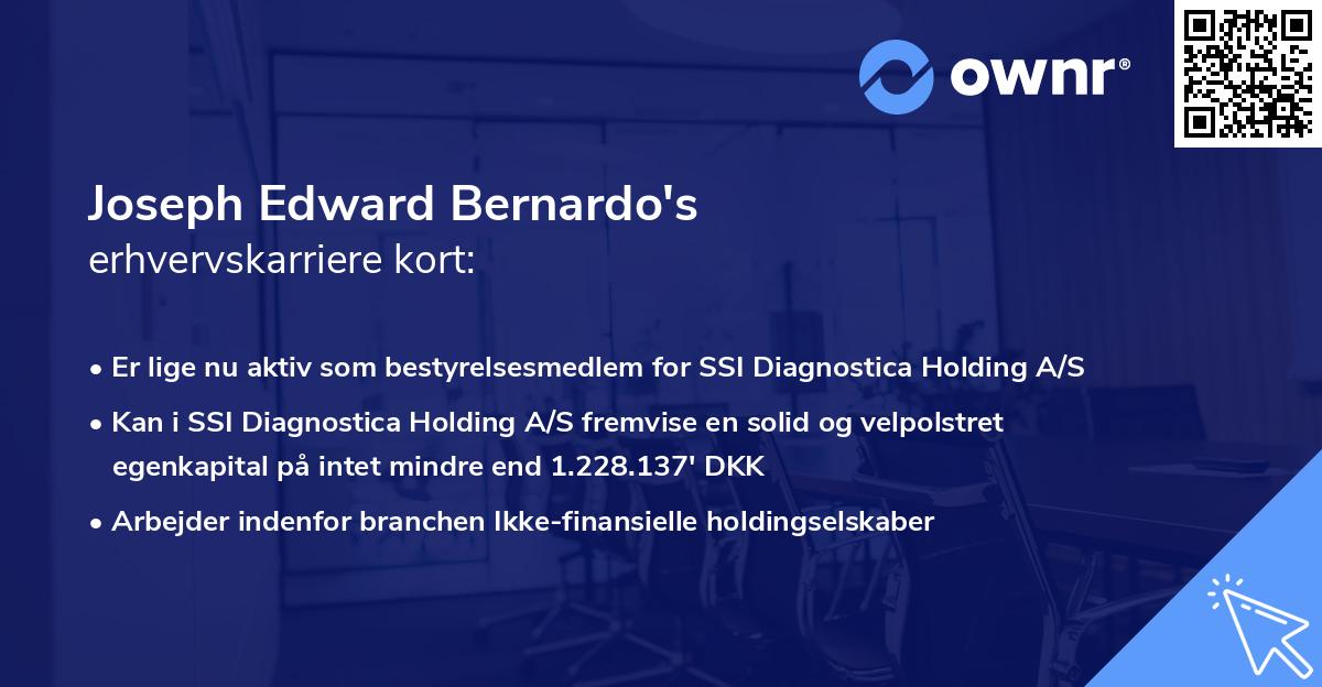 Joseph Edward Bernardo's erhvervskarriere kort