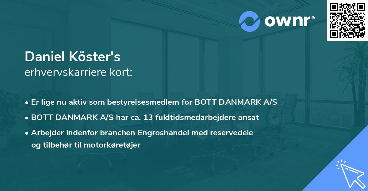 Daniel Köster's erhvervskarriere kort