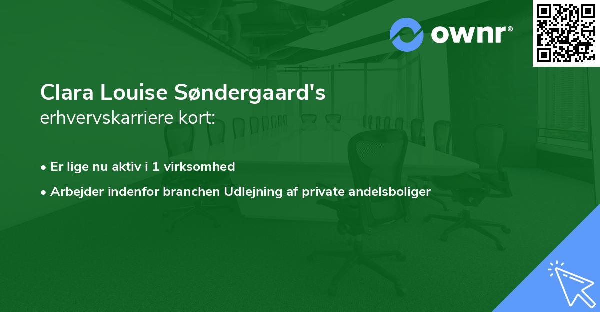 Clara Louise Søndergaard's erhvervskarriere kort