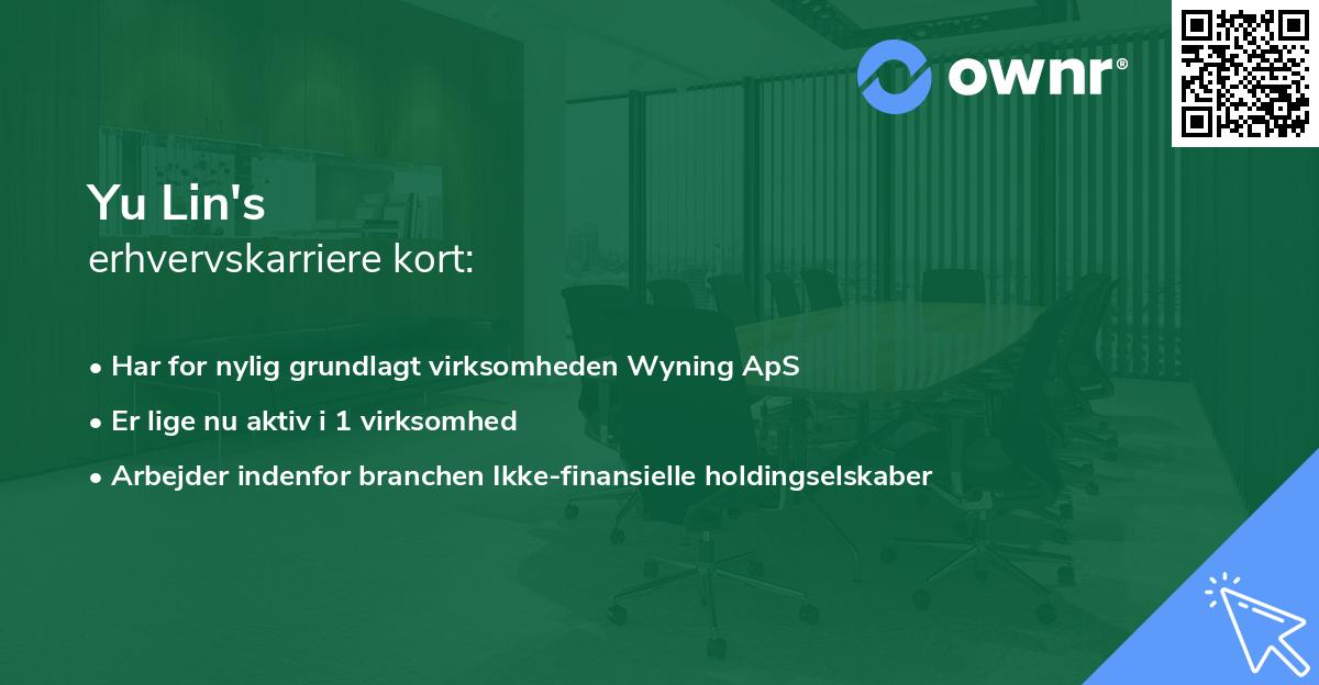 Yu Lin's erhvervskarriere kort