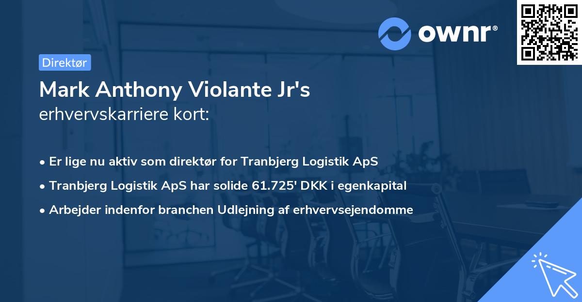 Mark Anthony Violante Jr's erhvervskarriere kort