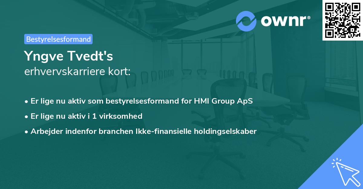 Yngve Tvedt's erhvervskarriere kort