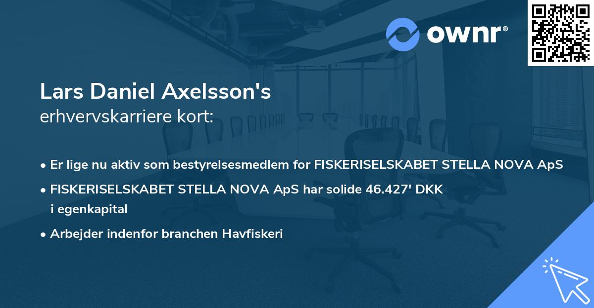 Lars Daniel Axelsson's erhvervskarriere kort