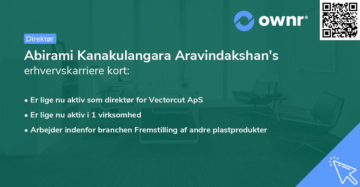 Abirami Kanakulangara Aravindakshan's erhvervskarriere kort
