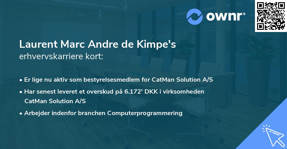 Laurent Marc Andre de Kimpe's erhvervskarriere kort