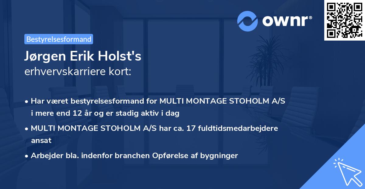 Jørgen Erik Holst's erhvervskarriere kort