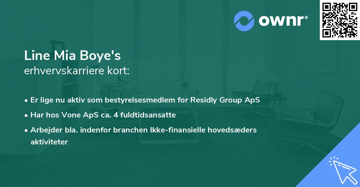 Line Mia Boye's erhvervskarriere kort