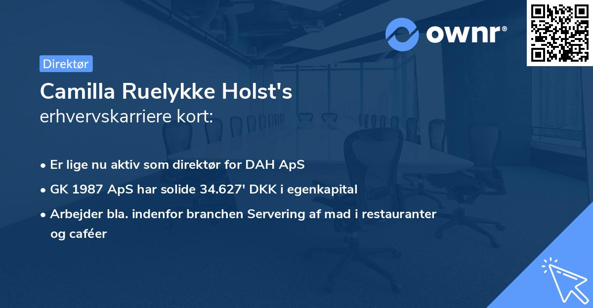 Camilla Ruelykke Holst's erhvervskarriere kort