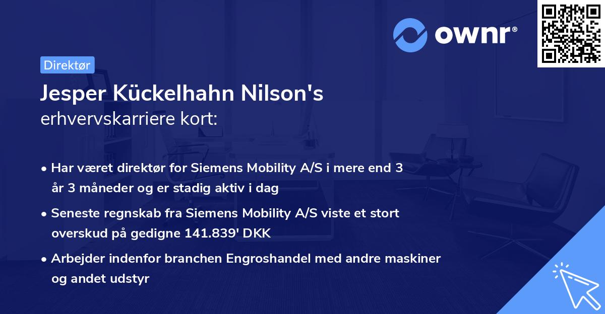 Jesper Kückelhahn Nilson's erhvervskarriere kort