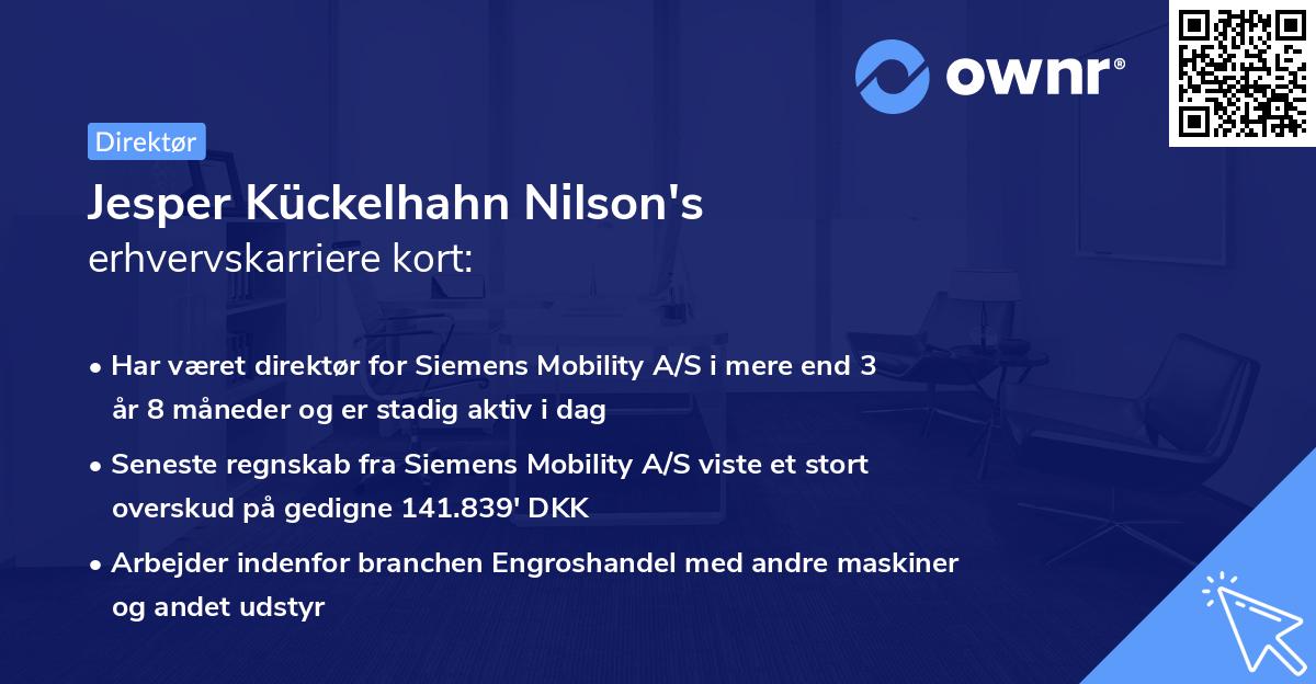Jesper Kückelhahn Nilson's erhvervskarriere kort