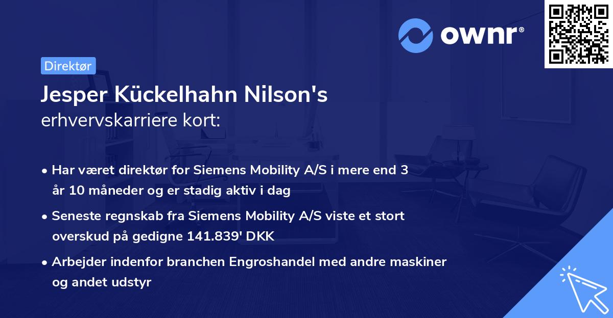 Jesper Kückelhahn Nilson's erhvervskarriere kort