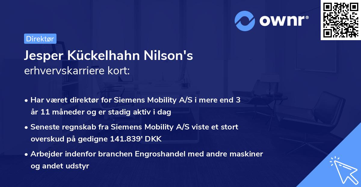 Jesper Kückelhahn Nilson's erhvervskarriere kort