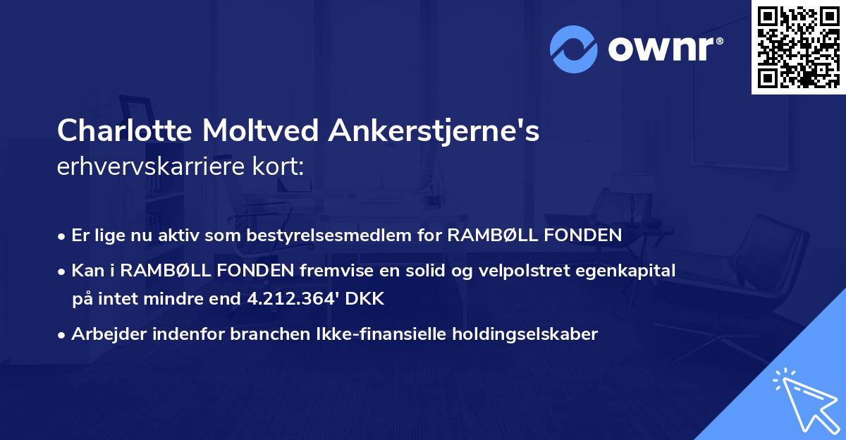 Charlotte Moltved Ankerstjerne's erhvervskarriere kort