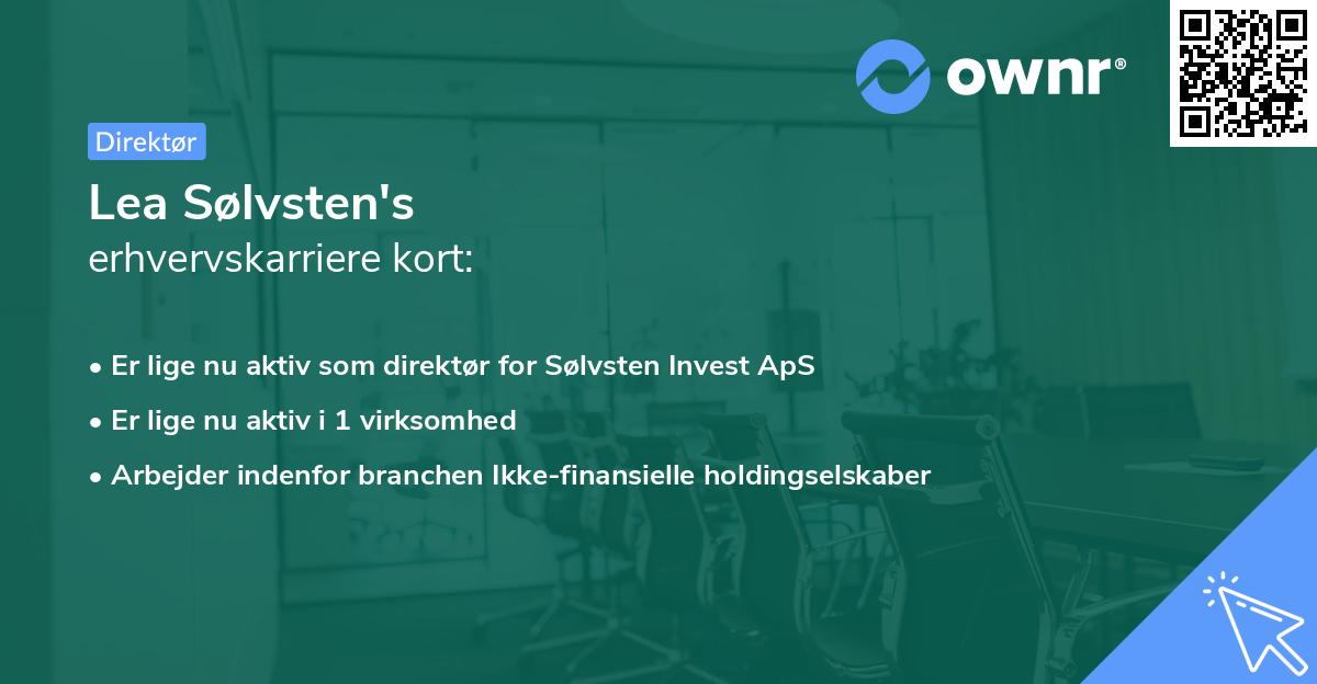Lea Sølvsten's erhvervskarriere kort