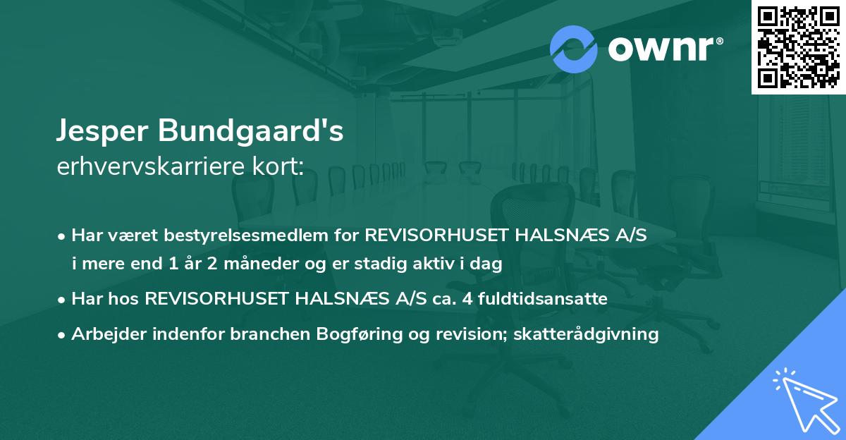 Jesper Bundgaard's erhvervskarriere kort