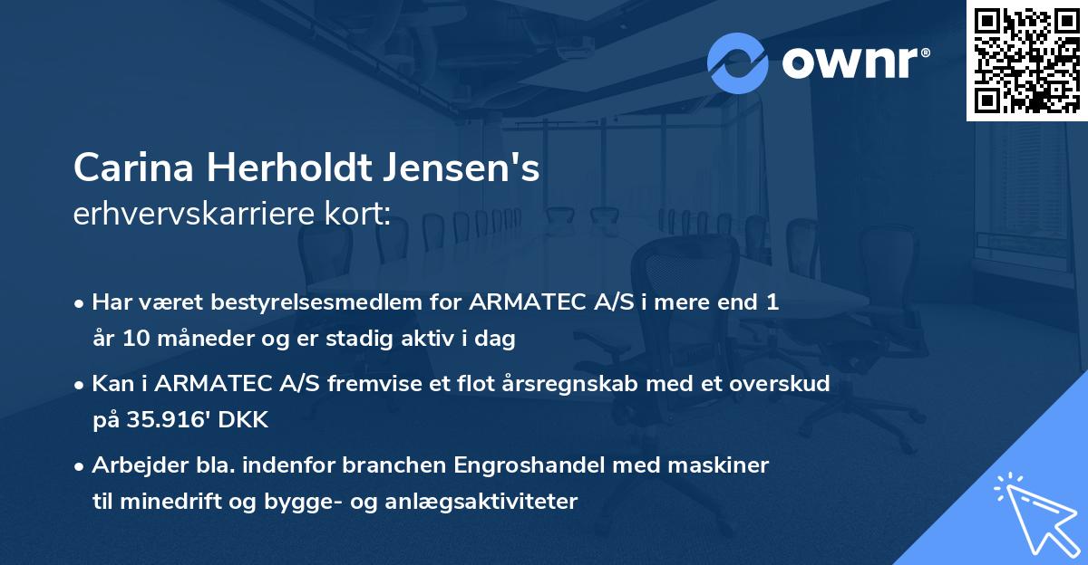 Carina Herholdt Jensen's erhvervskarriere kort