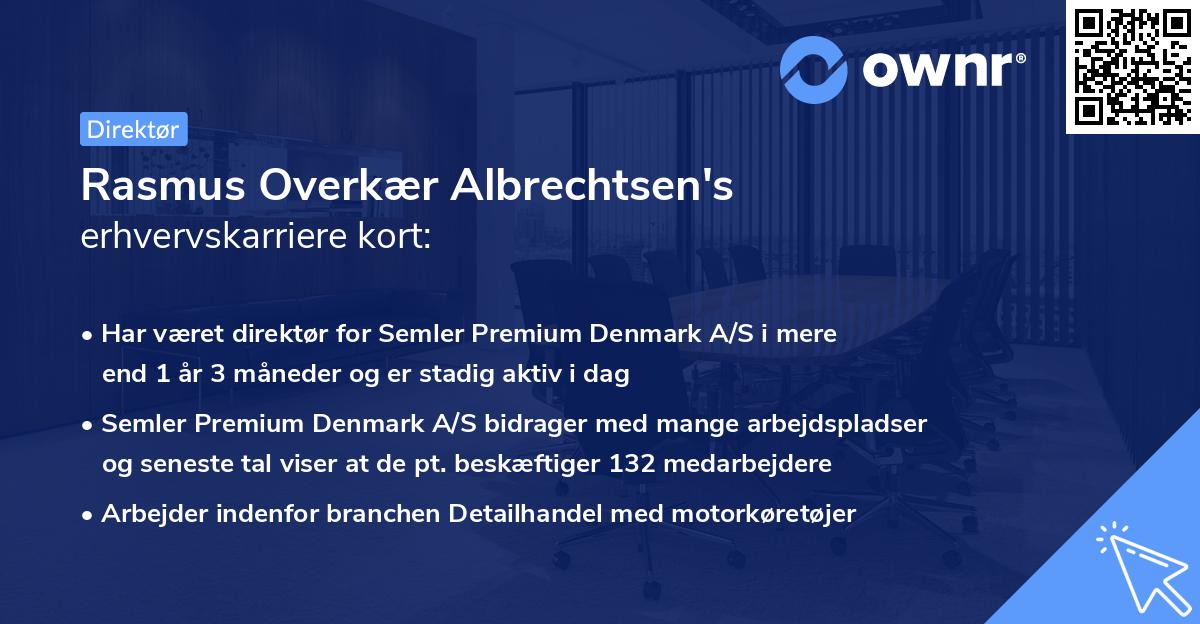Rasmus Overkær Albrechtsen's erhvervskarriere kort
