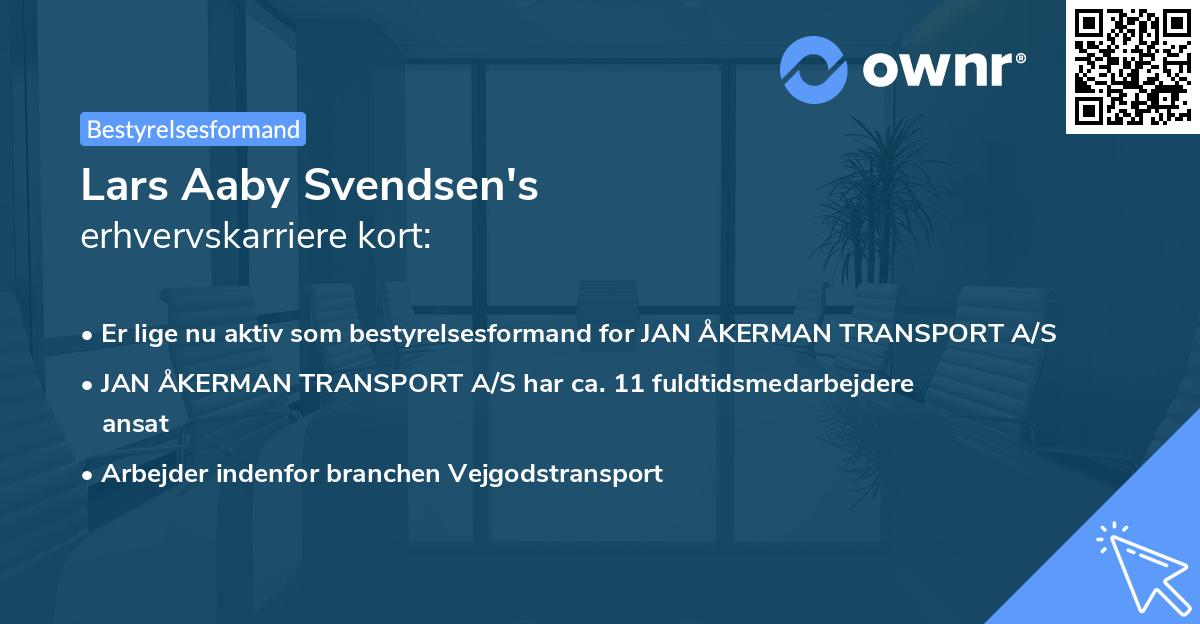 Lars Aaby Svendsen's erhvervskarriere kort