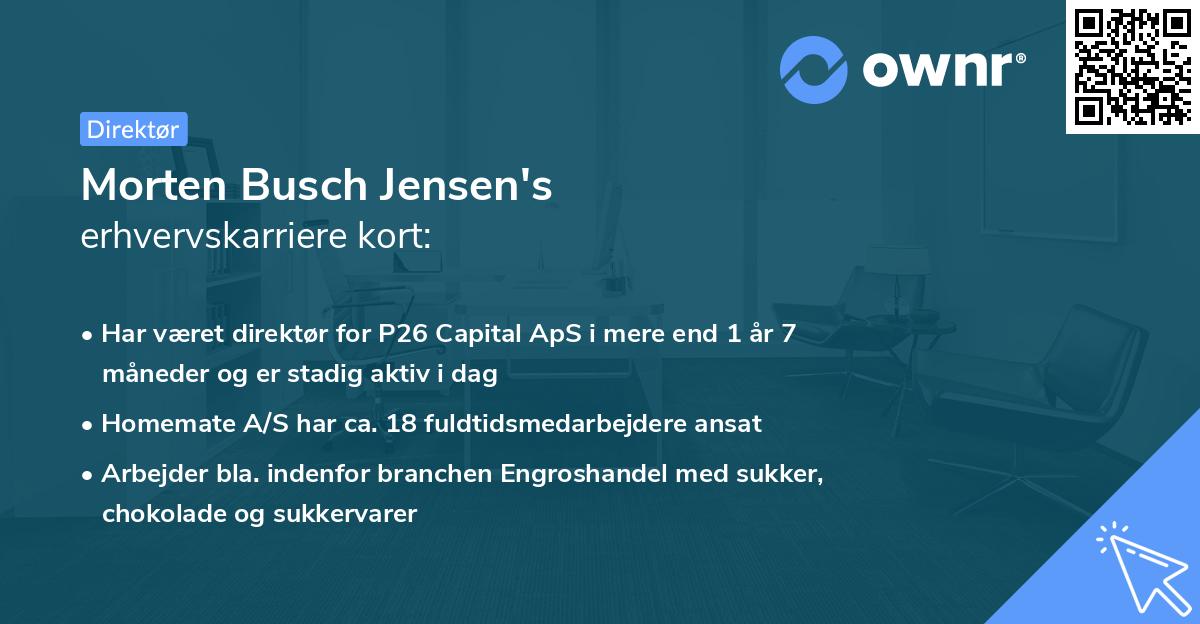 Morten Busch Jensen's erhvervskarriere kort