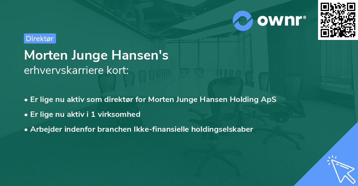 Morten Junge Hansen's erhvervskarriere kort