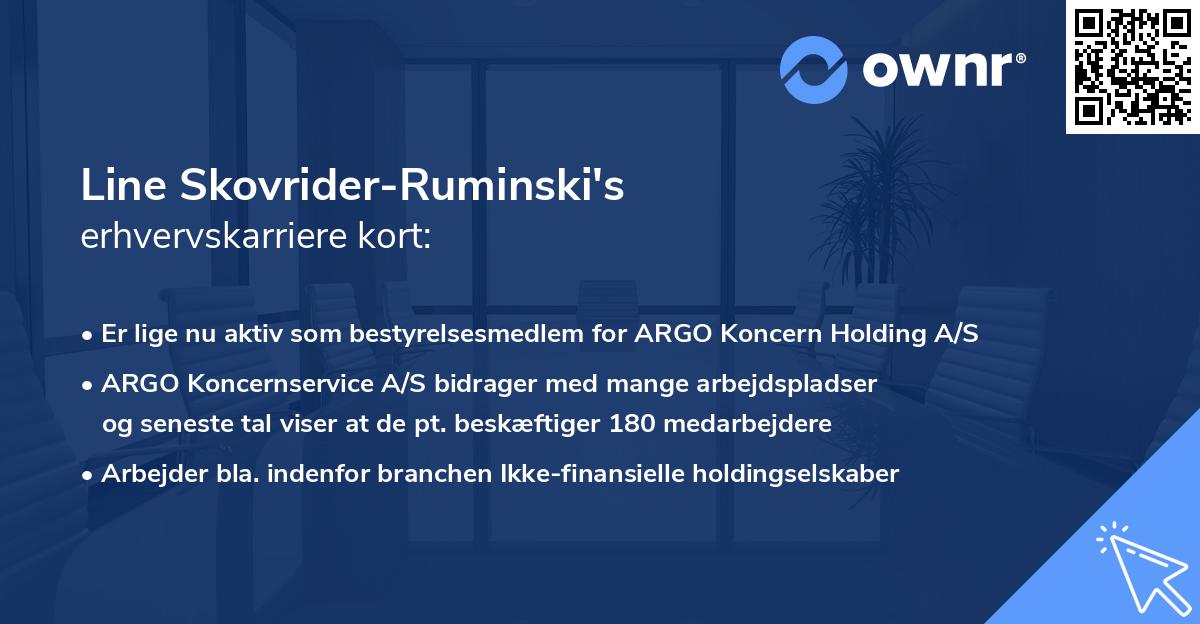 Line Skovrider-Ruminski's erhvervskarriere kort