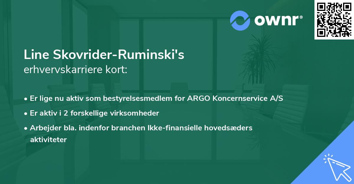 Line Skovrider-Ruminski's erhvervskarriere kort