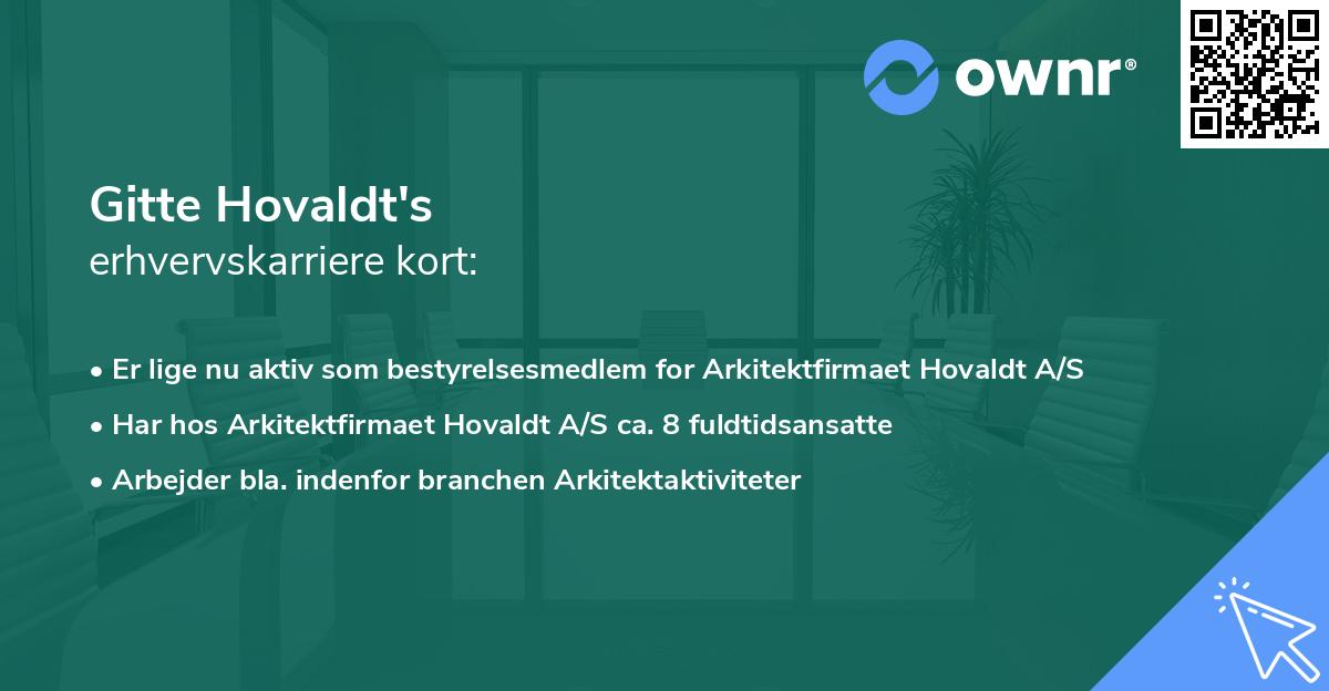 Gitte Hovaldt's erhvervskarriere kort