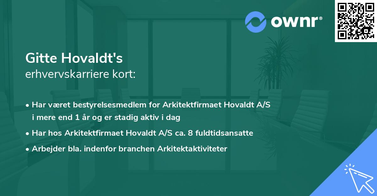 Gitte Hovaldt's erhvervskarriere kort