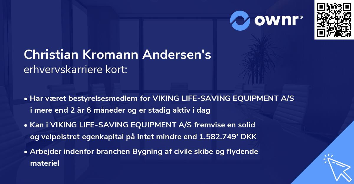 Christian Kromann Andersen's erhvervskarriere kort