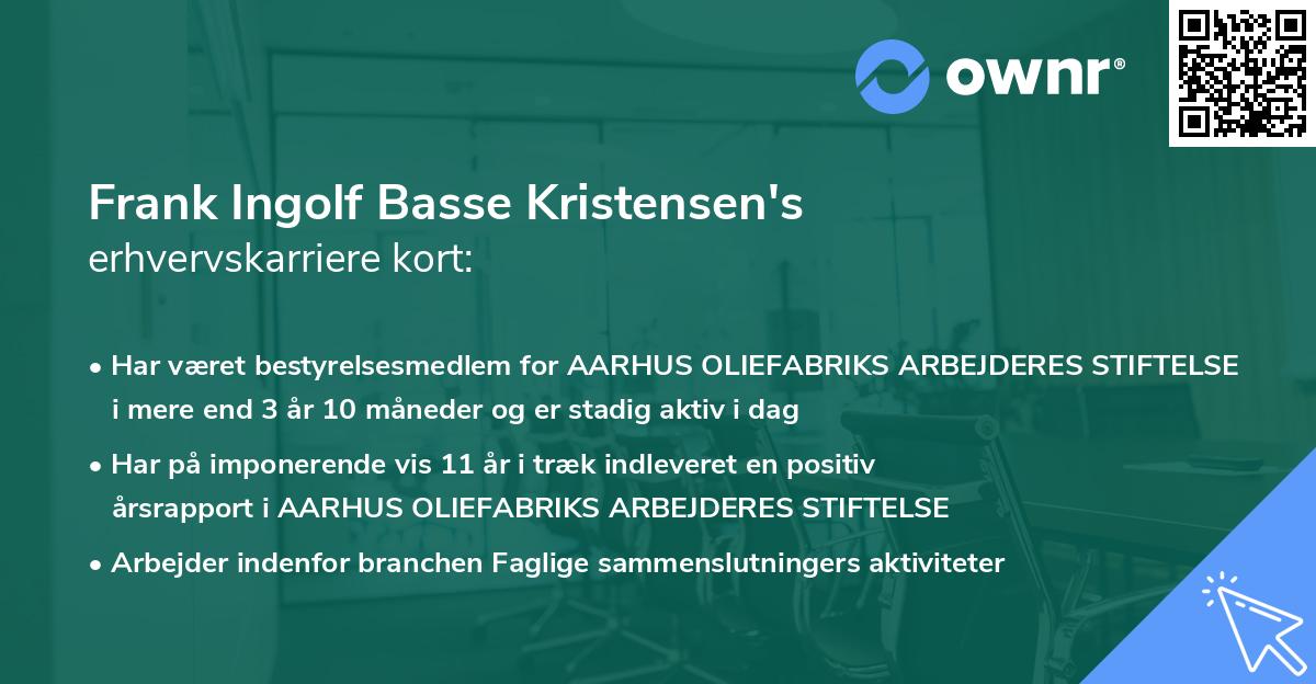 Frank Ingolf Basse Kristensen's erhvervskarriere kort