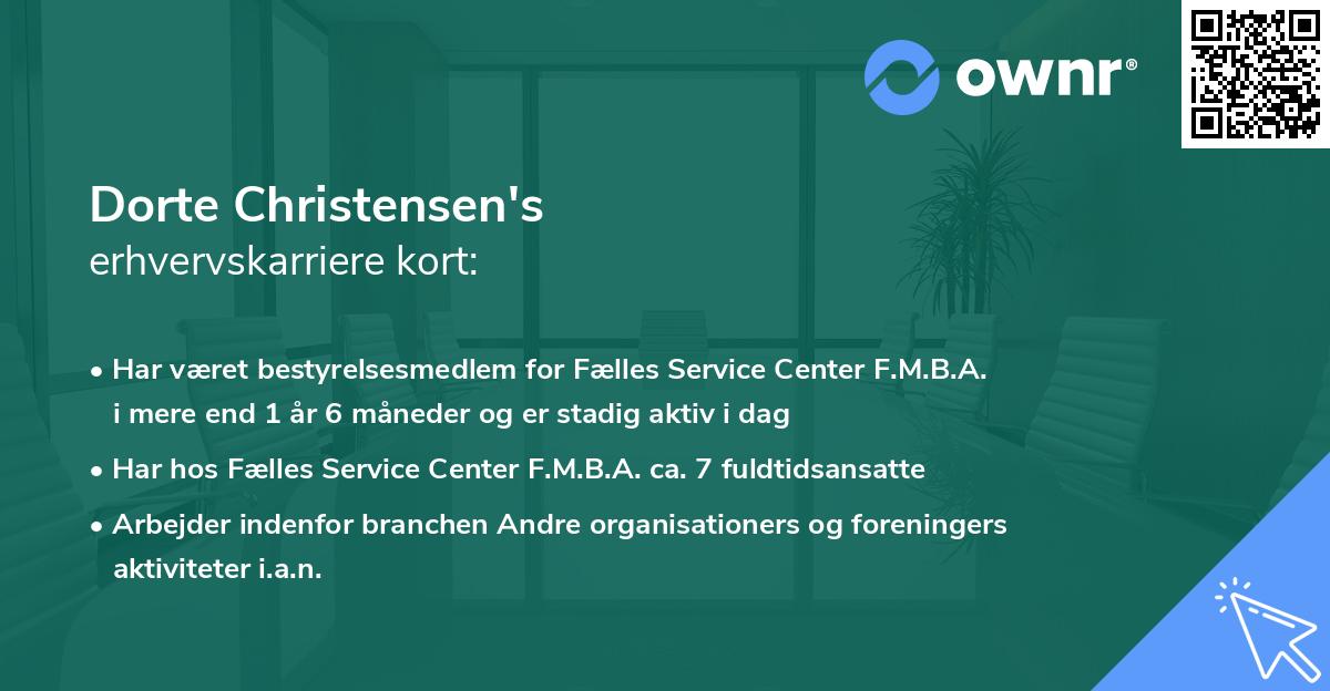 Dorte Christensen's erhvervskarriere kort