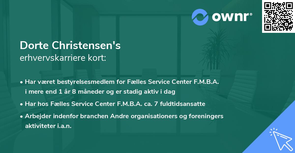 Dorte Christensen's erhvervskarriere kort