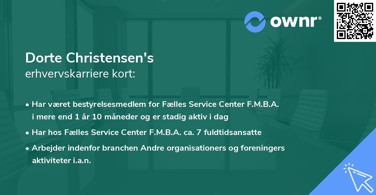 Dorte Christensen's erhvervskarriere kort