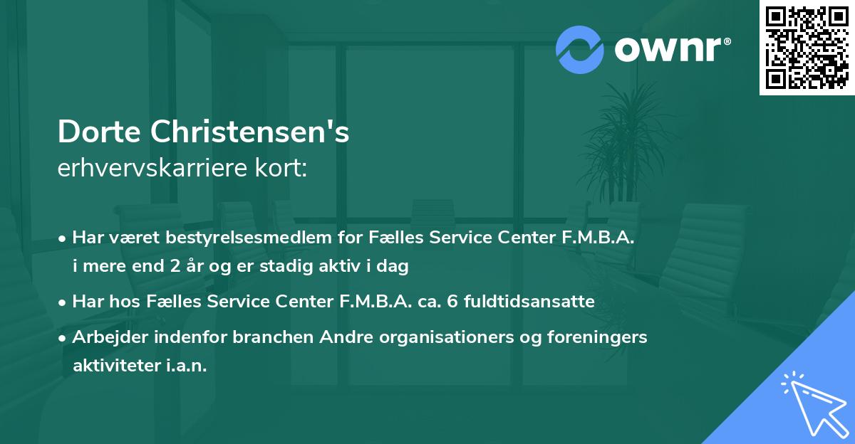 Dorte Christensen's erhvervskarriere kort