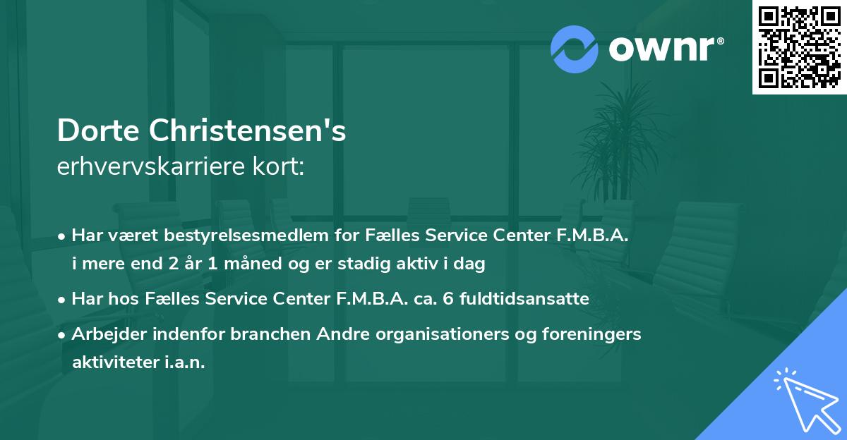 Dorte Christensen's erhvervskarriere kort