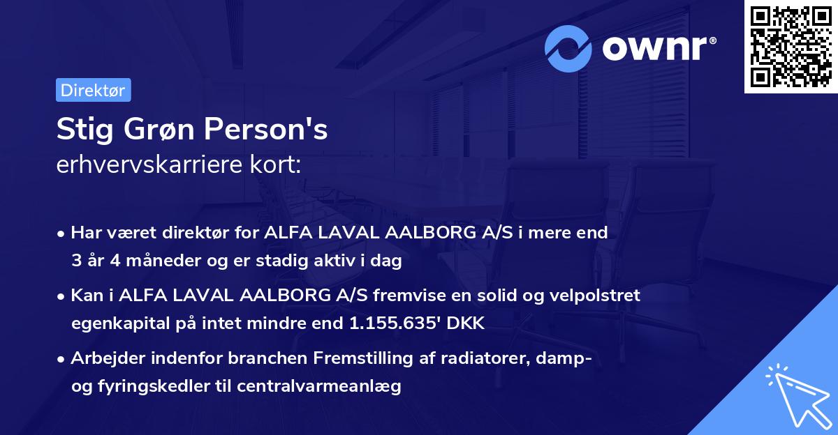 Stig Grøn Person's erhvervskarriere kort