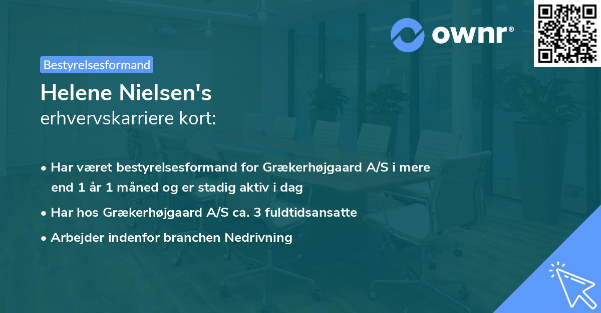 Helene Nielsen's erhvervskarriere kort
